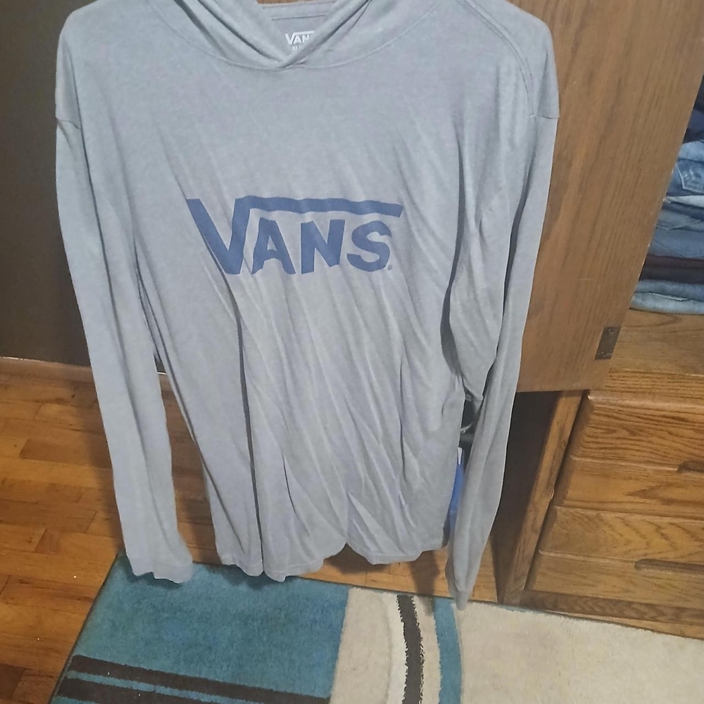 Vans Charcoal Hoodie with Blue Accent